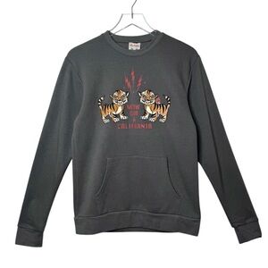 NEW Miss Ladybug Gray Tiger Meow Club California Soft Women's Sweatshirt Sz S